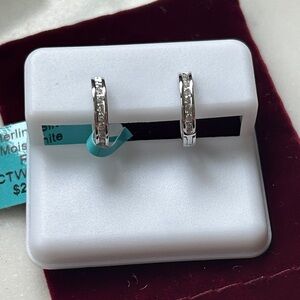 Moissanite Diamond huggie hoops